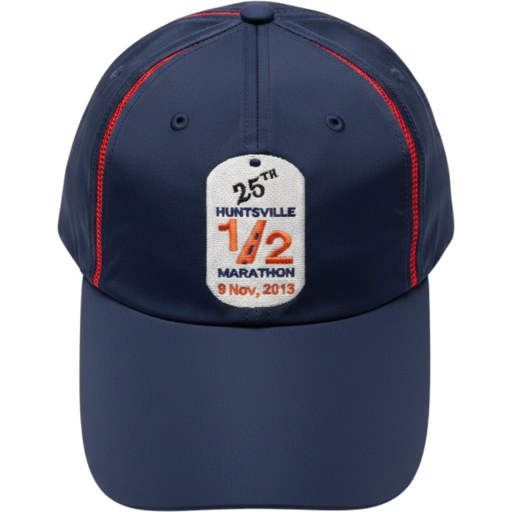 Huntsville 1/2 Marathon 25th Anniversary Running Hat Navy Blue Racetrackers 2013